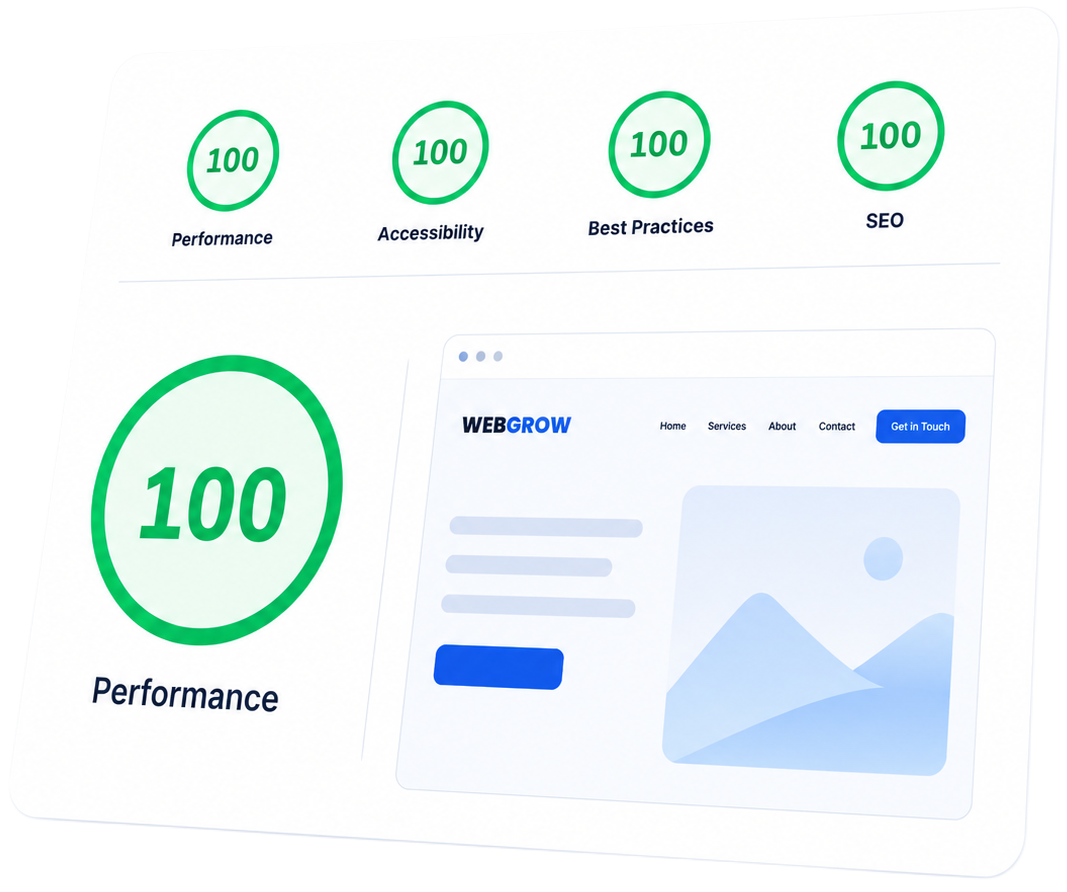 WebGrow Performance Report mit 100 Punkten