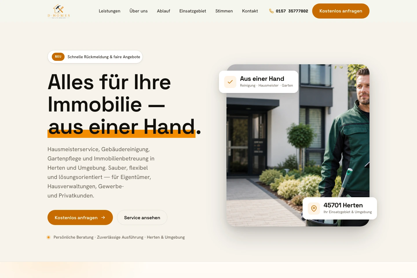 D Homes Immobilien Website Referenz