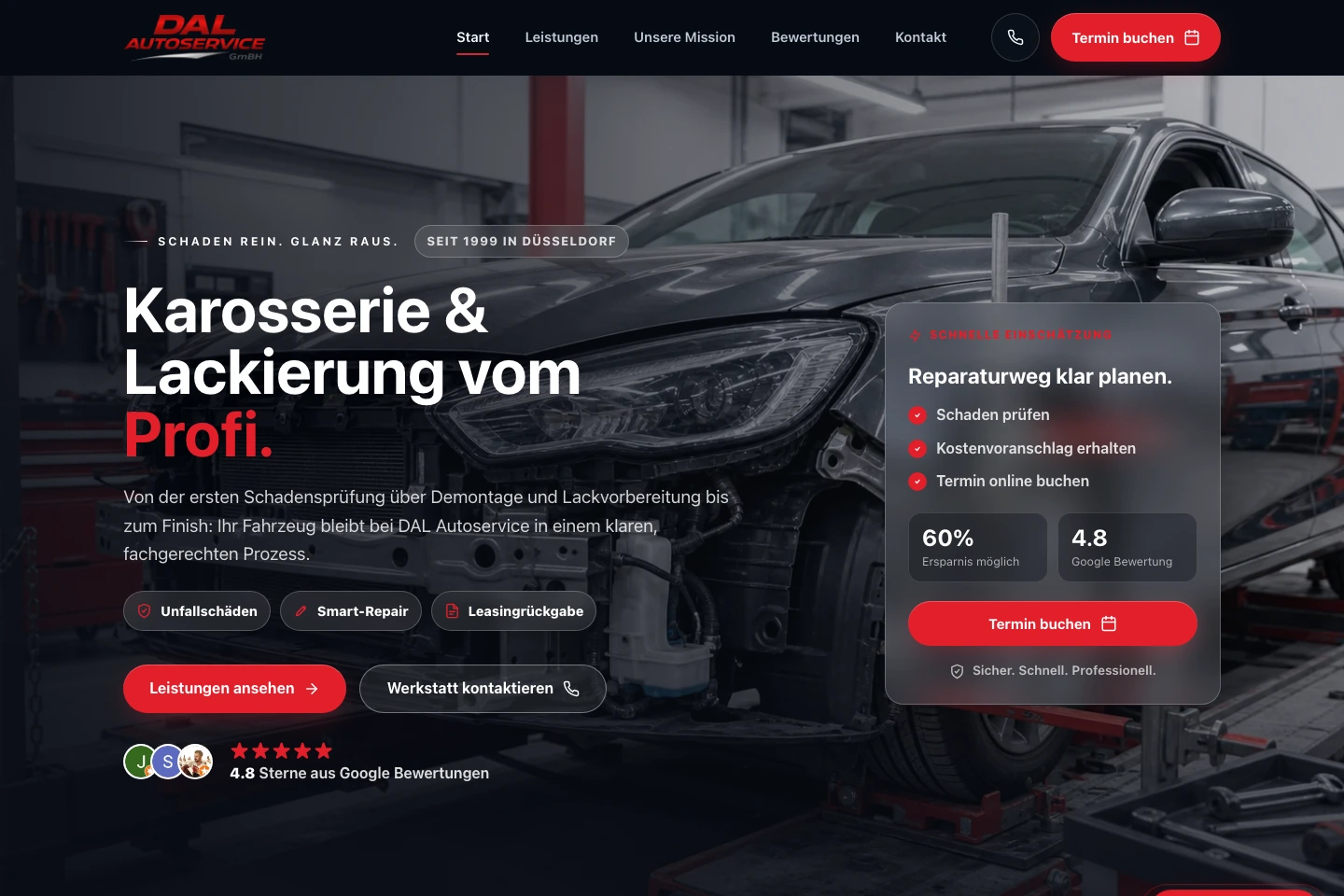 DAL Autoservice Website Referenz