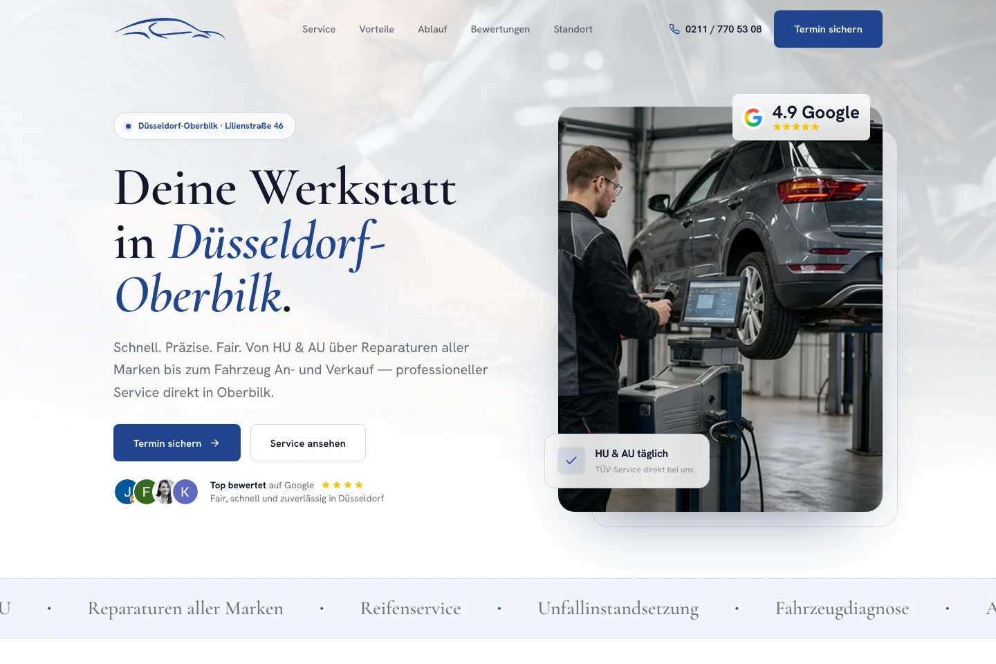 KFZ Oberbilk Website Referenz