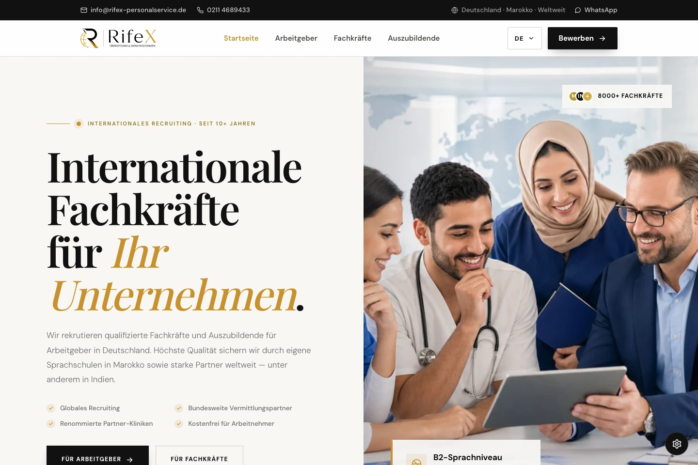 RIFEX mehrsprachige Website Referenz